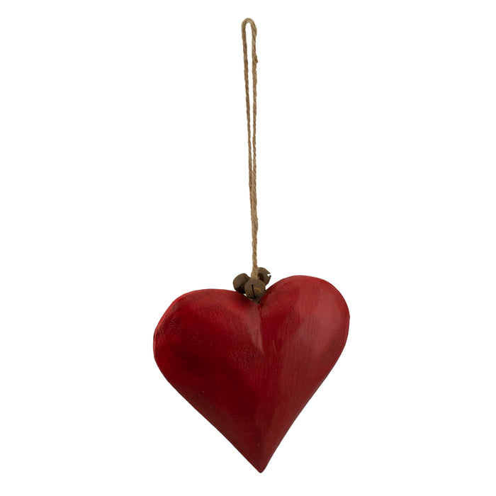 Red Wooden Heart Ornament