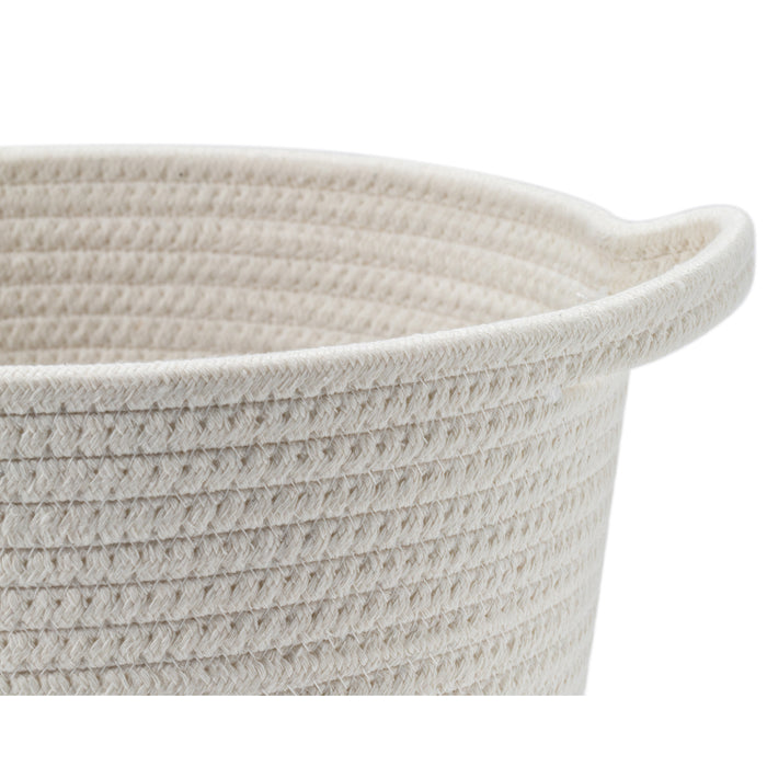 Rope Basket with Handles white and grey