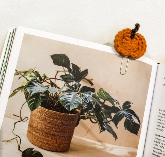 Pumpkin Crochet Bookmark/Paperclip