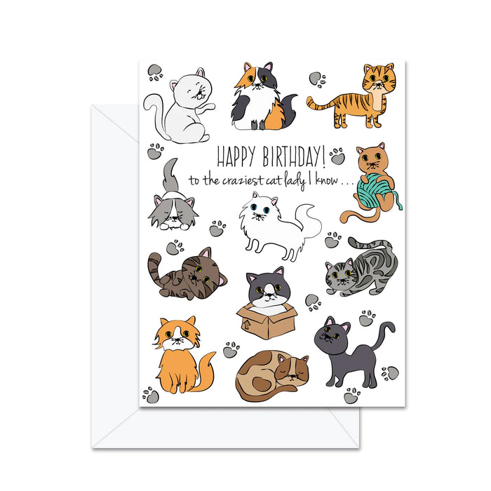 Crazy Cat Lady Birthday Card