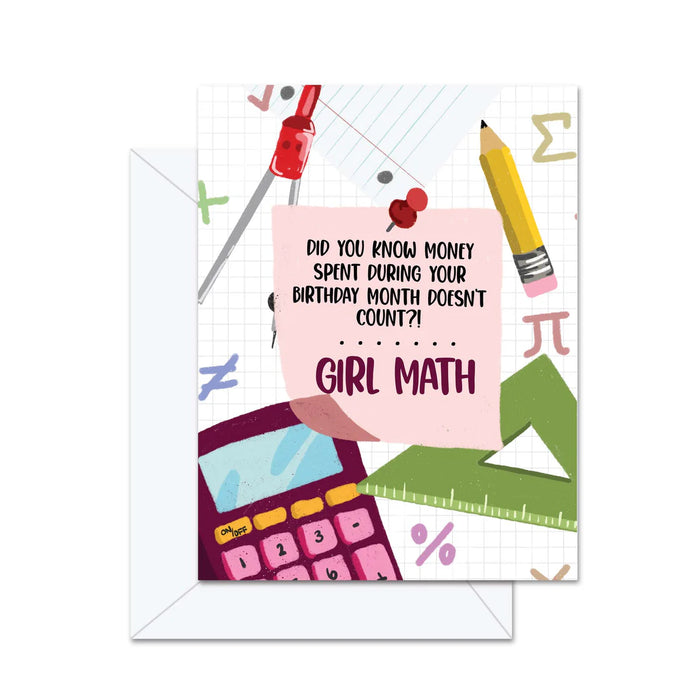 Girl Math Birthday Card