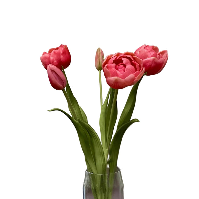 Faux Peony Tulip Bunch 18" 5 stems