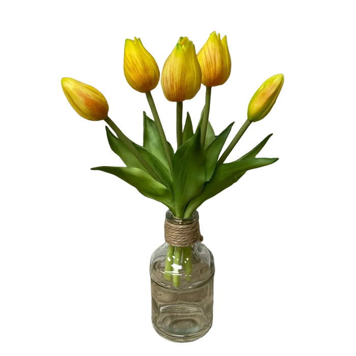 Faux Dynasty Mini Tulip Bunch 10" 5 stems