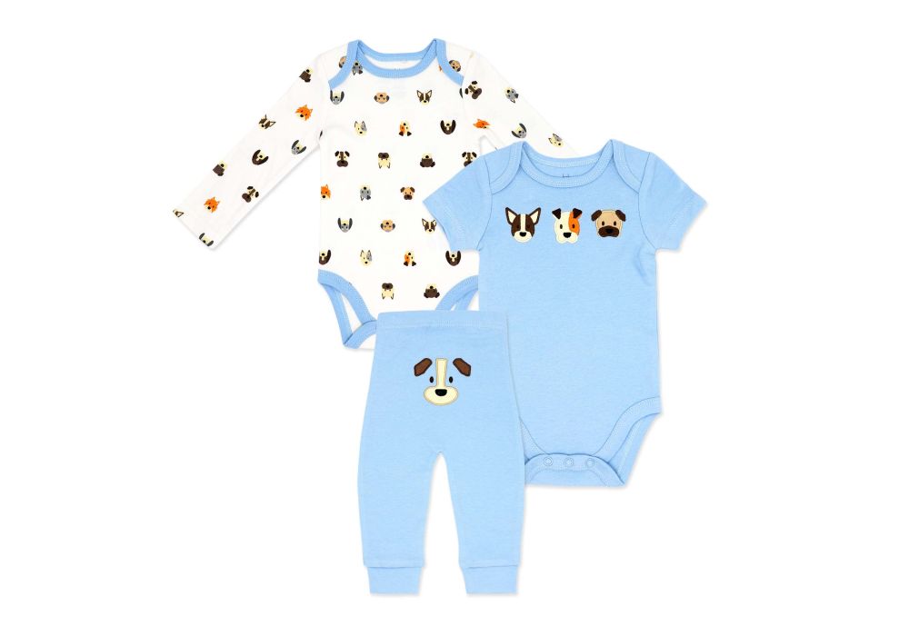 3 Piece Blue Dog Turn Around Set