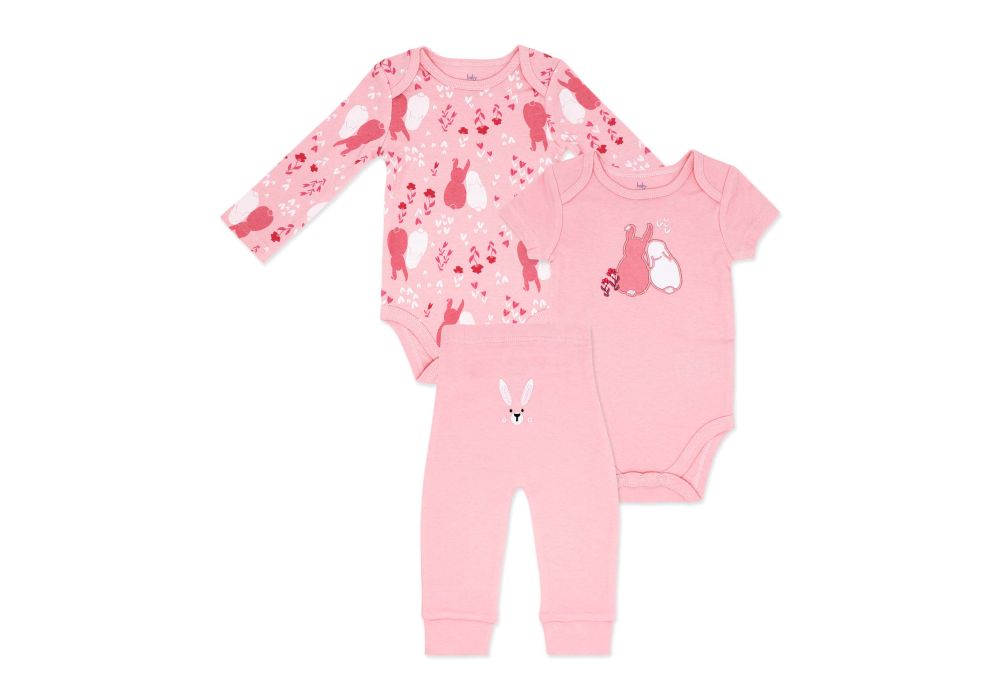 3 Piece Pink Bunny Turn Around Set