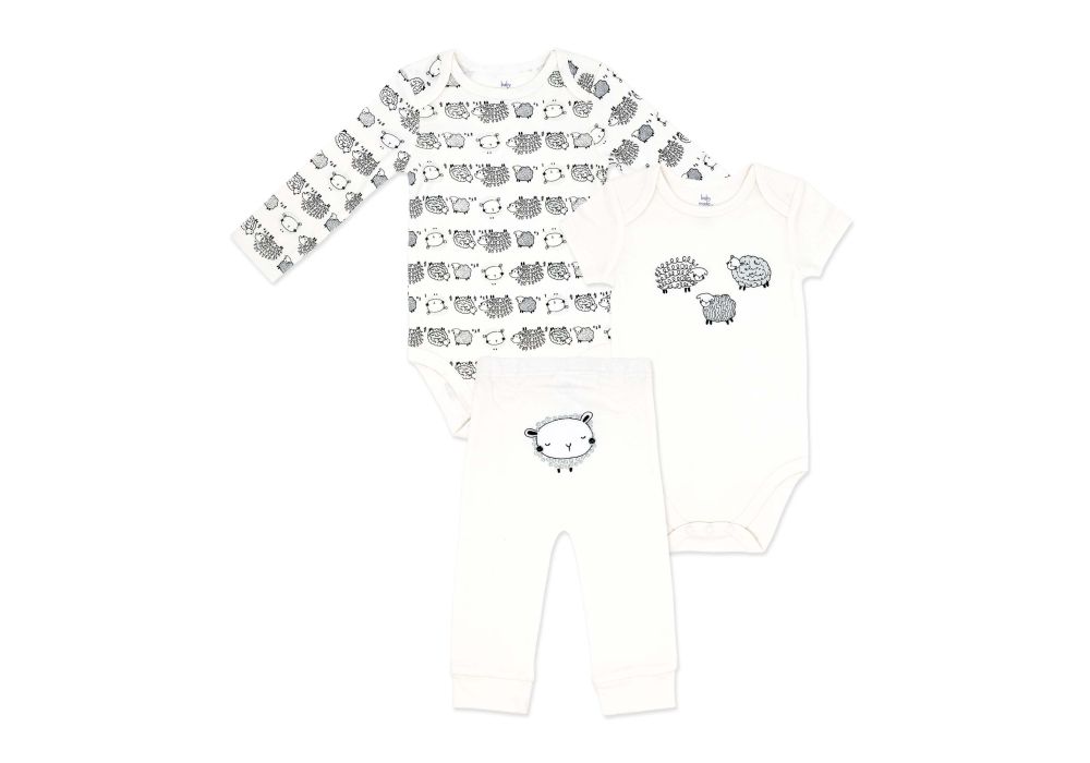 3 Piece Ivory Sheep Turn Around Set