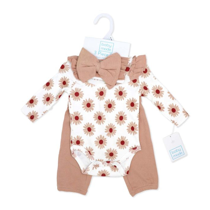 3 pc Legging Set Pink Floral