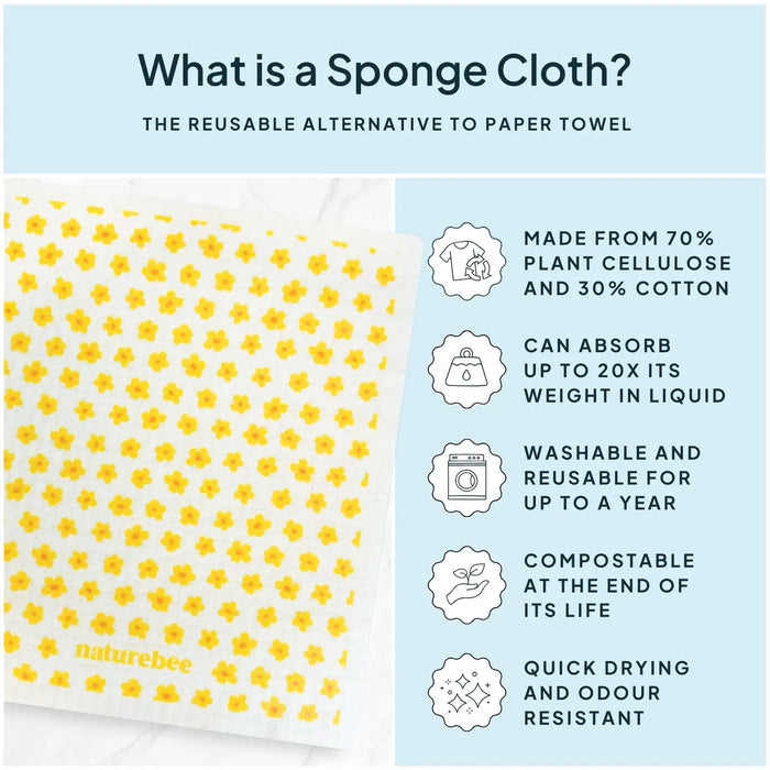 Mini Floral Yellow Sponge Cloth