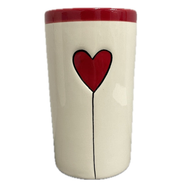 Red Heart Ceramic Vase