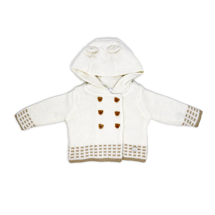 2pc Knitted Set Hooded Jacket And Trouser Oatmeal