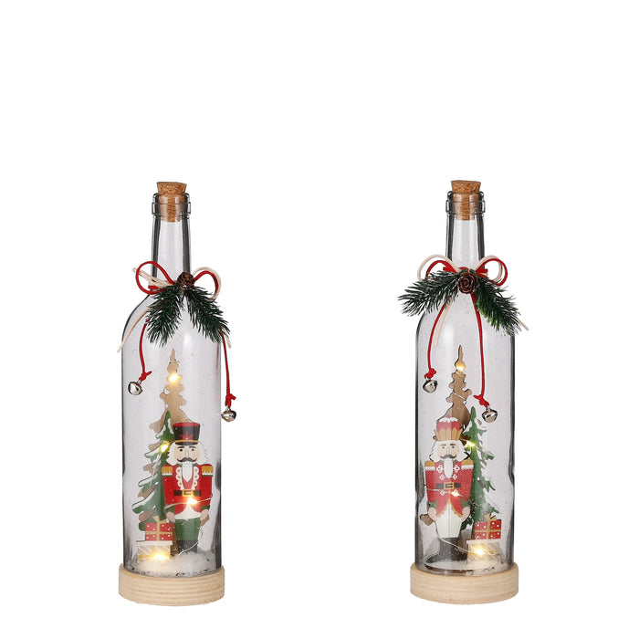 Christmas Bottle Nutcracker with Lights