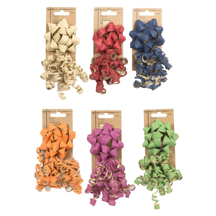 Kraft Bow with Curly Ribbon