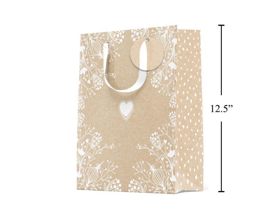 Lace Heart Kraft Gift Bag