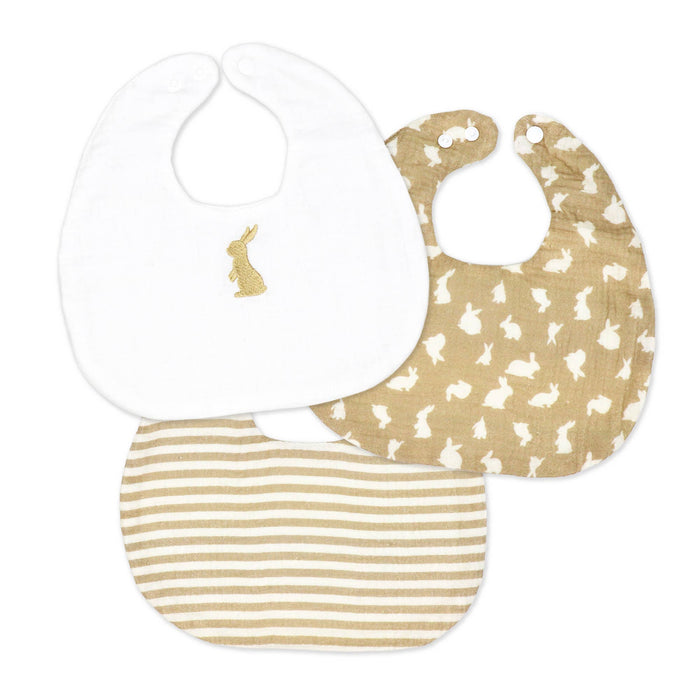 3pcs Muslin Bibs
: Tan Bunnies