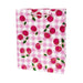 Gift bag with cherry pattern on a pink checkered background