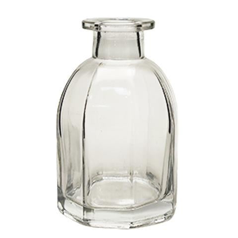 Clear glass vase on a white background