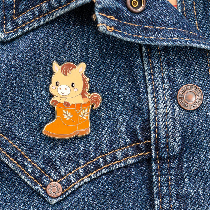 Horse In Boot Enamel Pin
