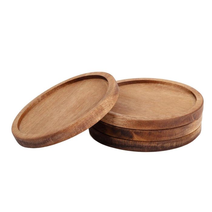 Acacia Wood Coaster Set