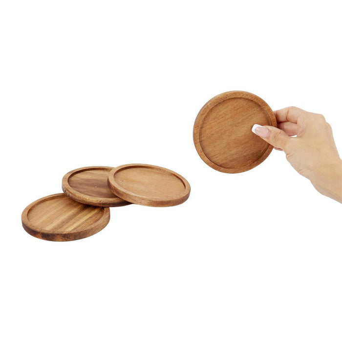Acacia Wood Coaster Set