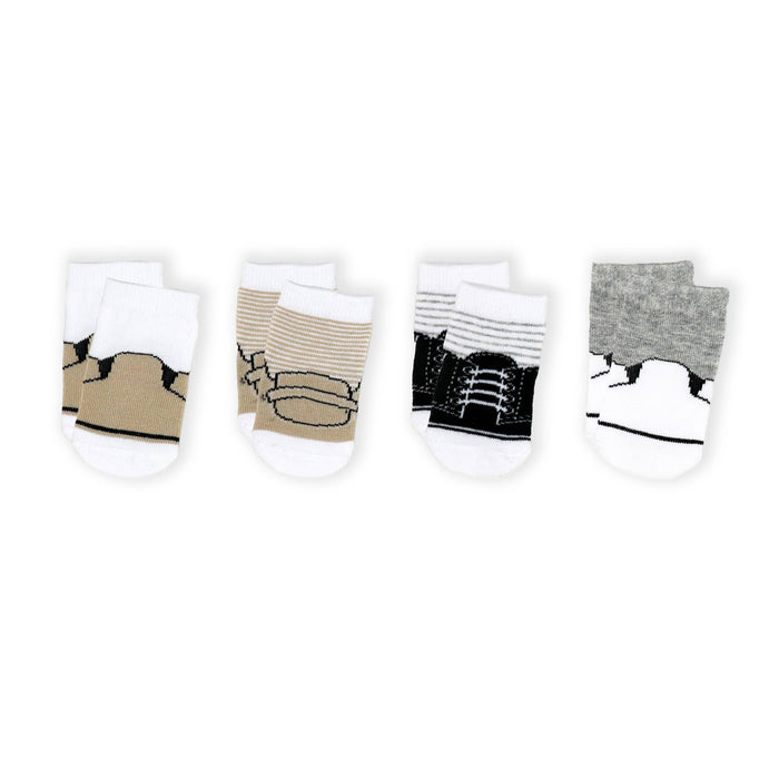 4 Pack Socks: Sneaker/Shoe: Pink/Purple