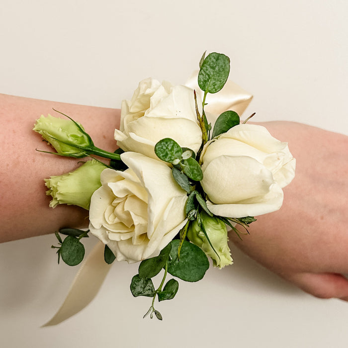 Petite Spray Rose Corsage with Ribbon Bracelet