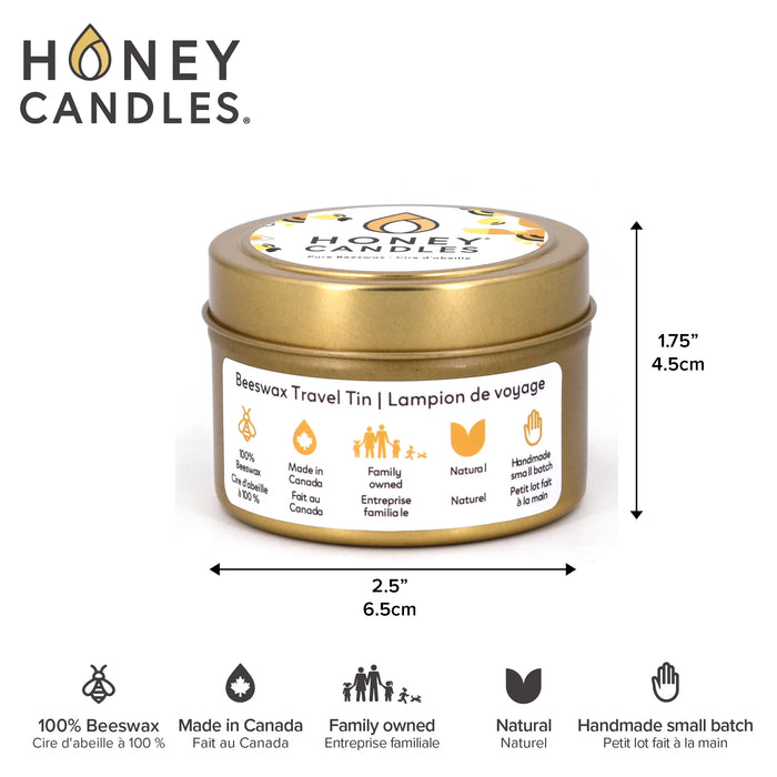 Gold Tin Beeswax Candle