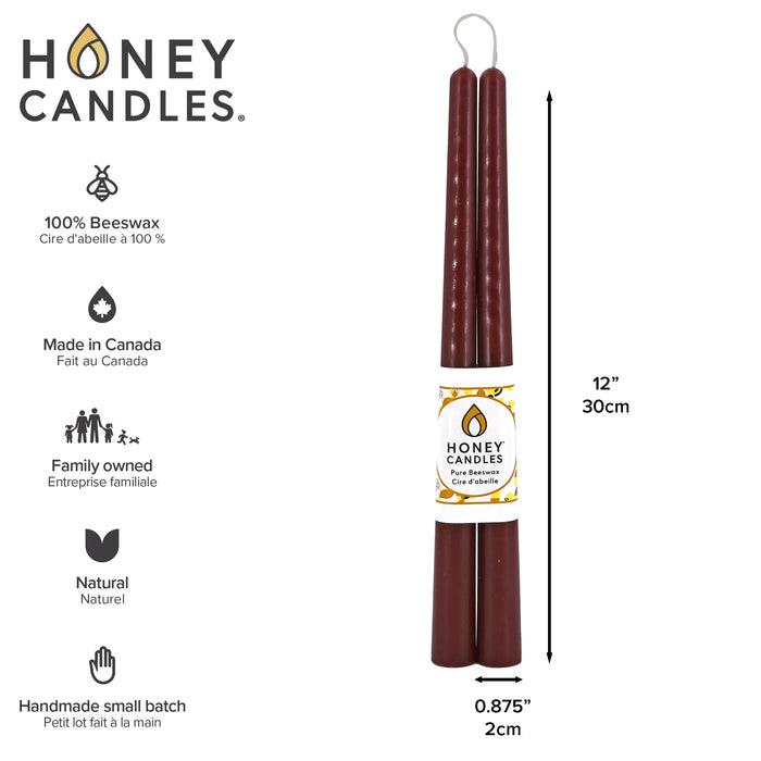 Beeswax Taper Candle Pair 12"
