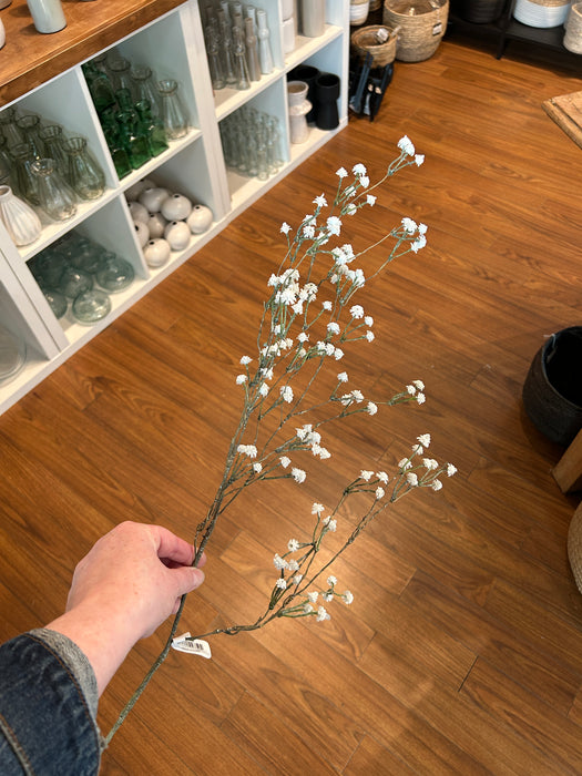 35" Tall White Baby's Breath Spray. Faux. Can be shorten if preferred.