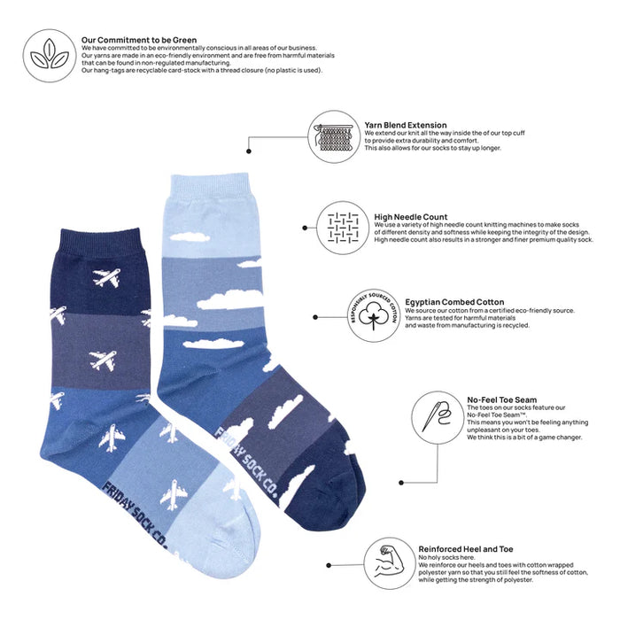 Women's Socks Plane & Cloud