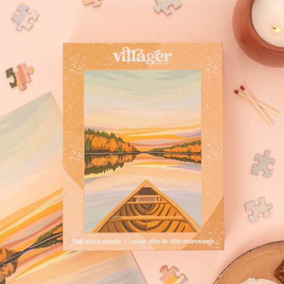 Villager Puzzles Canoeing at Dawn