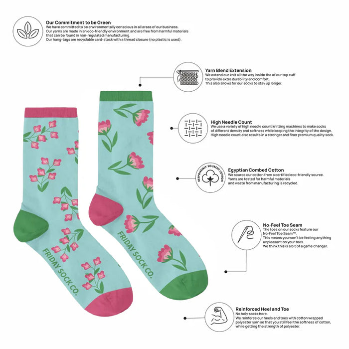 Women's Socks Flower Sweet Pink