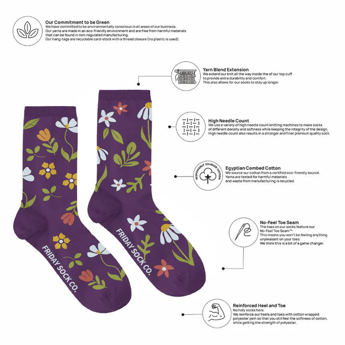Women's Socks Flower Garden Party
