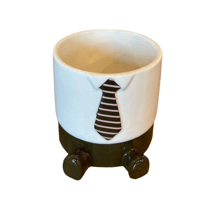 Ceramic Pot with Tie and Feet