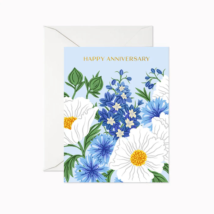 Happy Anniversary Blue Card