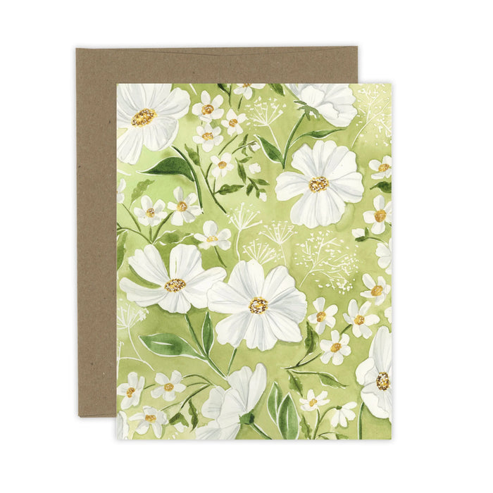 Garden Greens & Daisies Card