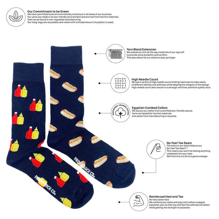 Men's Socks Mustard, Ketchup & Hot Dog