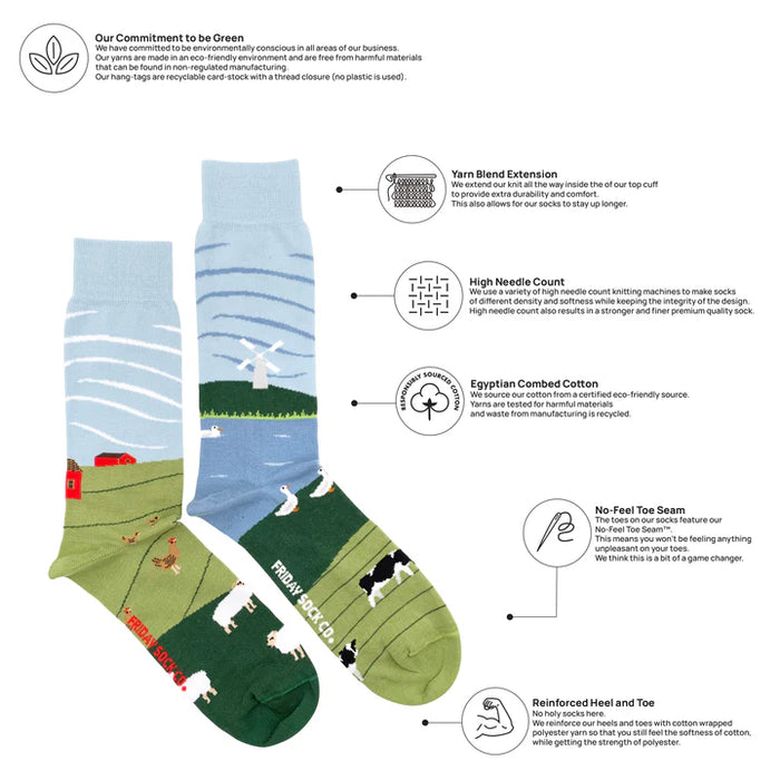 Men's Socks Barnyard Scene