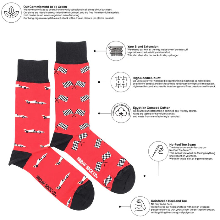 Men's Socks Race Car