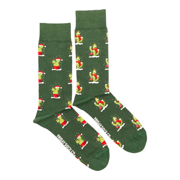 Men's Socks Ugly Christmas Cactus