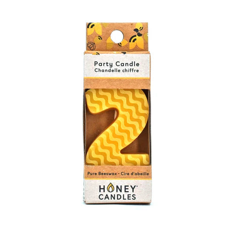 Number Natural Beeswax Candle