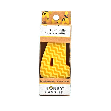 Number Natural Beeswax Candle