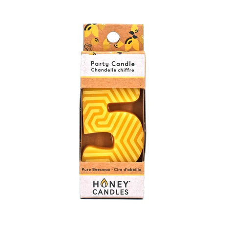 Number Natural Beeswax Candle