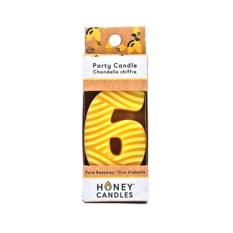 Number Natural Beeswax Candle