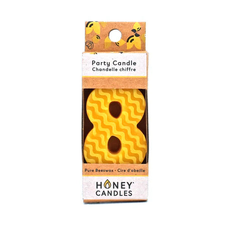 Number Natural Beeswax Candle