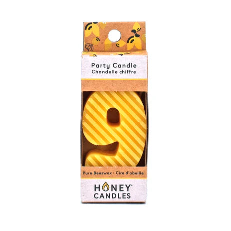 Number Natural Beeswax Candle