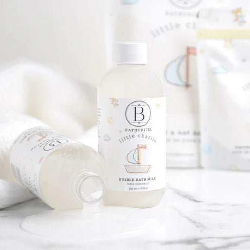 Bath products with 'Bathorium' branding on a white background