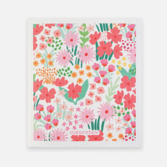 Pink Floral Sponge Cloth