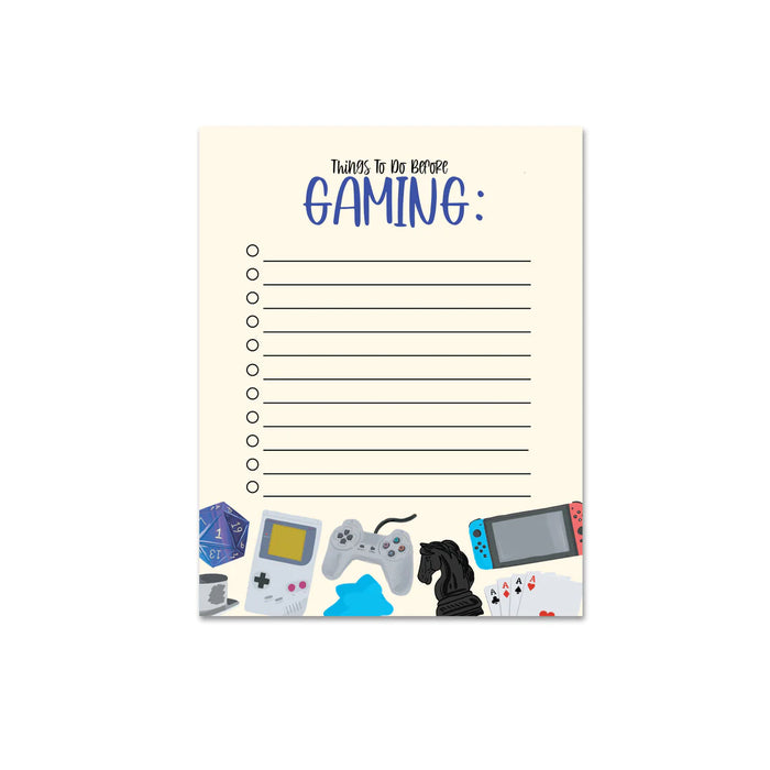 To Do Before Gaming Notepad