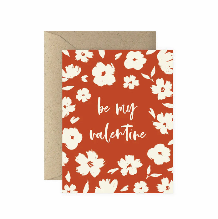 Card Brush Floral Valentine