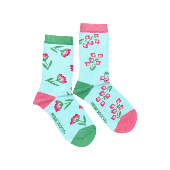 Women's Socks Flower Sweet Pink